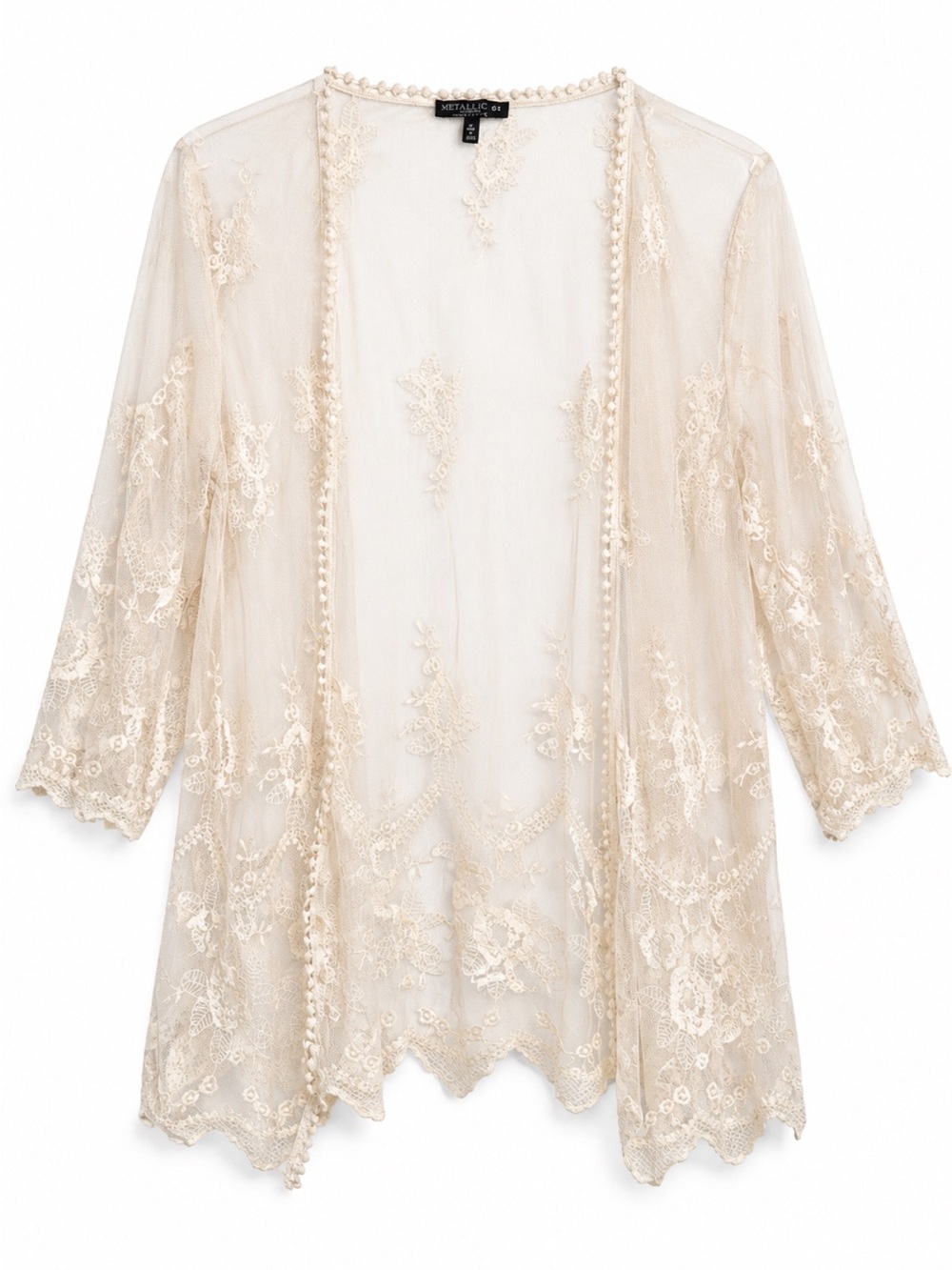 Vintage-Inspired Lace Overlay Kimono